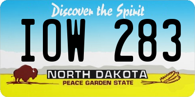 ND license plate IOW283