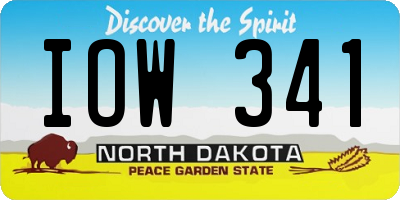 ND license plate IOW341