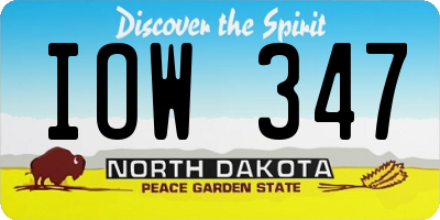 ND license plate IOW347