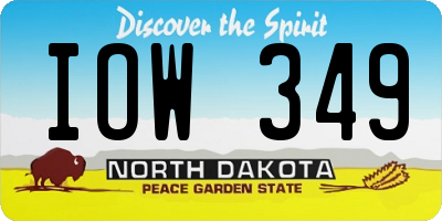 ND license plate IOW349