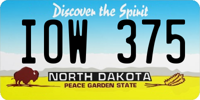 ND license plate IOW375