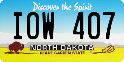 ND license plate IOW407