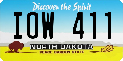 ND license plate IOW411