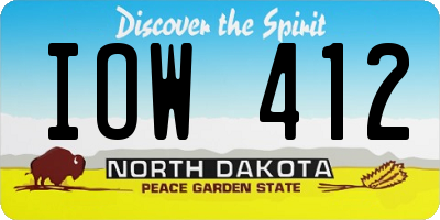 ND license plate IOW412
