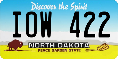 ND license plate IOW422
