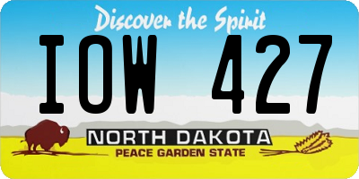 ND license plate IOW427