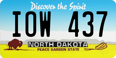 ND license plate IOW437