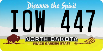 ND license plate IOW447