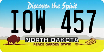 ND license plate IOW457