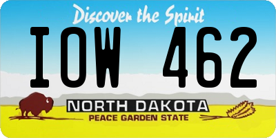 ND license plate IOW462