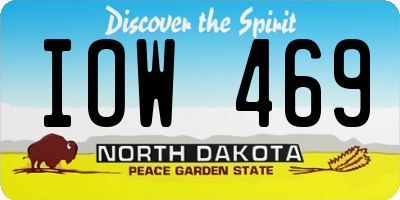 ND license plate IOW469