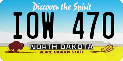 ND license plate IOW470