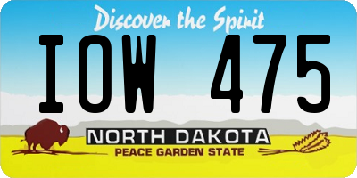 ND license plate IOW475