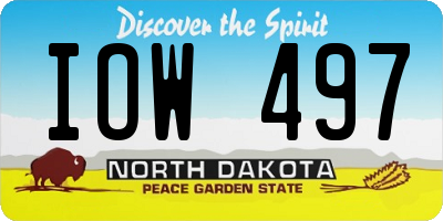 ND license plate IOW497