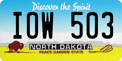 ND license plate IOW503