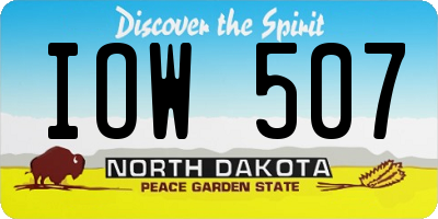 ND license plate IOW507