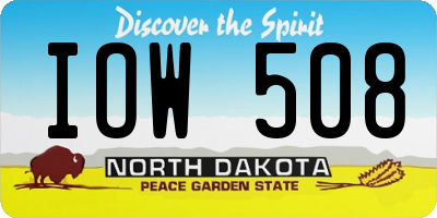 ND license plate IOW508
