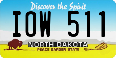 ND license plate IOW511
