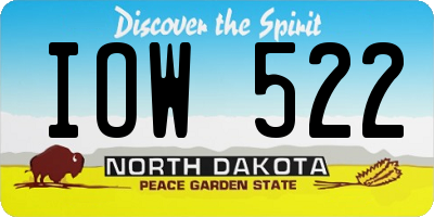 ND license plate IOW522