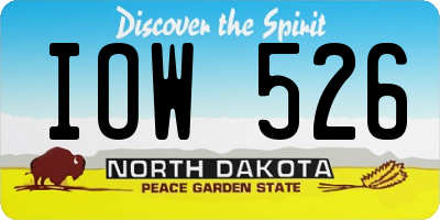 ND license plate IOW526