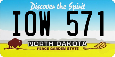 ND license plate IOW571