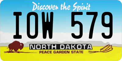 ND license plate IOW579