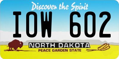 ND license plate IOW602