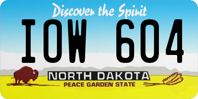 ND license plate IOW604