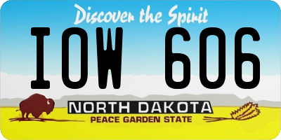 ND license plate IOW606