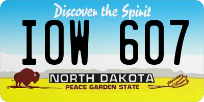 ND license plate IOW607