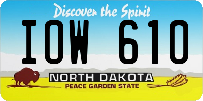 ND license plate IOW610
