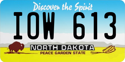 ND license plate IOW613