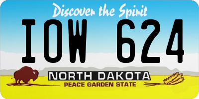 ND license plate IOW624