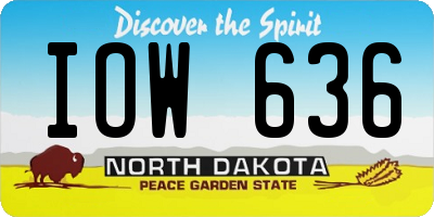 ND license plate IOW636