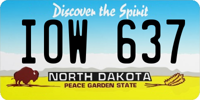 ND license plate IOW637