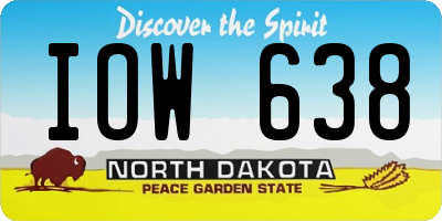 ND license plate IOW638