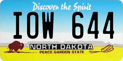 ND license plate IOW644