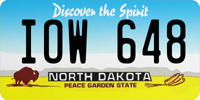 ND license plate IOW648