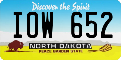ND license plate IOW652