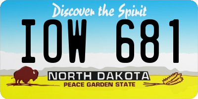 ND license plate IOW681