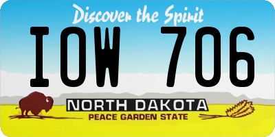 ND license plate IOW706