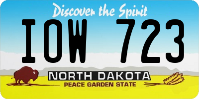 ND license plate IOW723