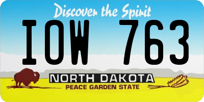 ND license plate IOW763