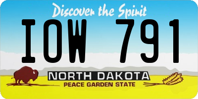 ND license plate IOW791