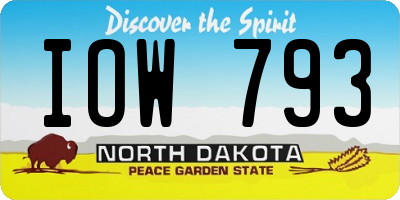 ND license plate IOW793
