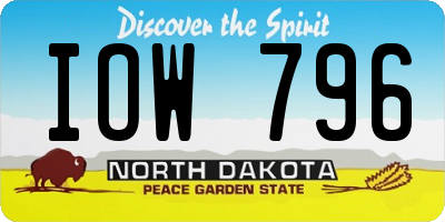 ND license plate IOW796