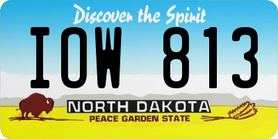 ND license plate IOW813