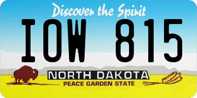 ND license plate IOW815