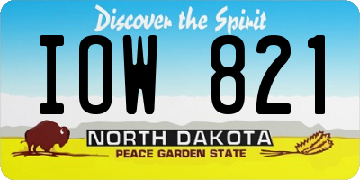 ND license plate IOW821