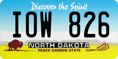 ND license plate IOW826